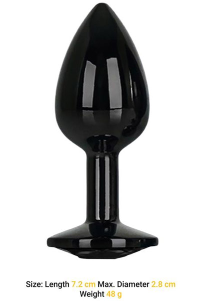 Metalic Butt Plug With Blackgem Jewel S - Analplug aus Metall 2