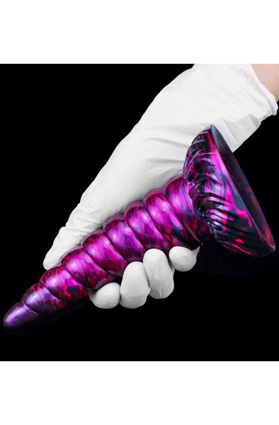 Metallic Dildo Unix Purple/Black 19,5 cm - Drachen-Dildo 3