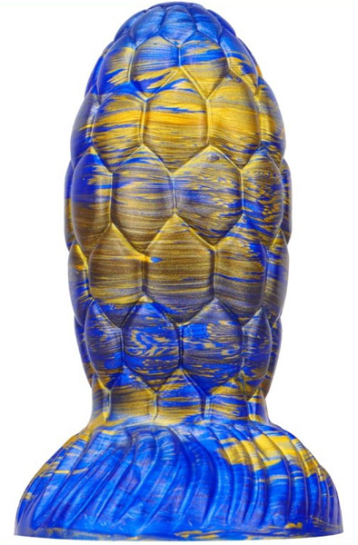Metallic Dragon Egg Dildo Warnax Blue/Gold 15,5 cm - Drachen-Dildo 1