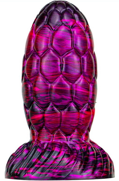 Metallic Dragon Egg Dildo Warnax Purple/Black 15,5 cm - Drachen-Dildo 1