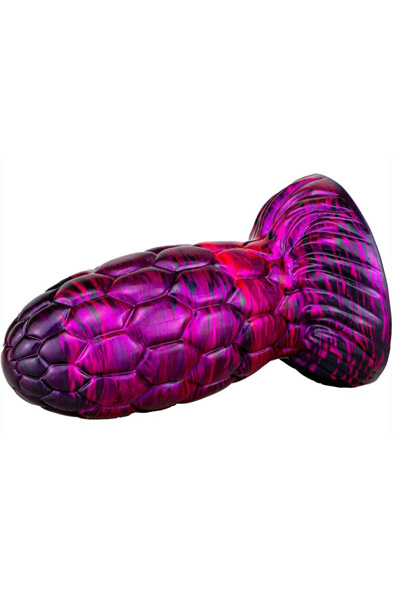 Metallic Dragon Egg Dildo Warnax Purple/Black 15,5 cm - Drachen-Dildo 2