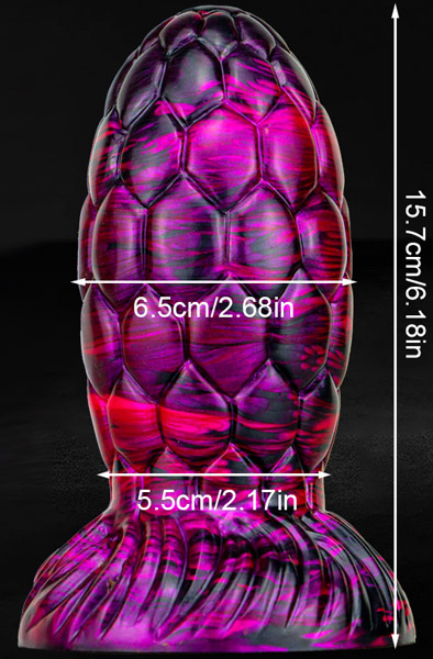 Metallic Dragon Egg Dildo Warnax Purple/Black 15,5 cm - Drachen-Dildo 3