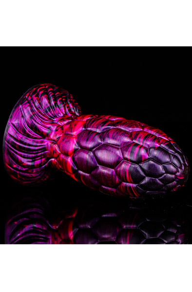 Metallic Dragon Egg Dildo Warnax Purple/Black 15,5 cm - Drachen-Dildo 4