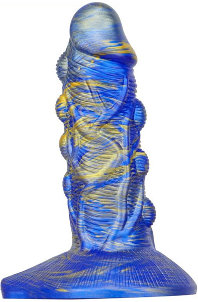 Metallic Fantasy Dildo Bulstrix Blue/Gold 18 cm - Drachen-Dildo 1