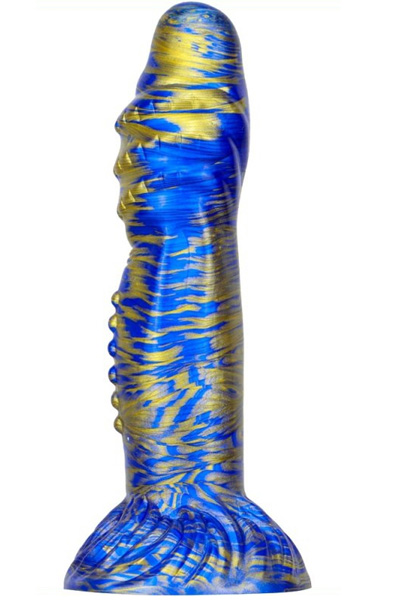 Metallic Fantasy Dildo Croq Blue/Gold 22 cm - Drachen-Dildo 1