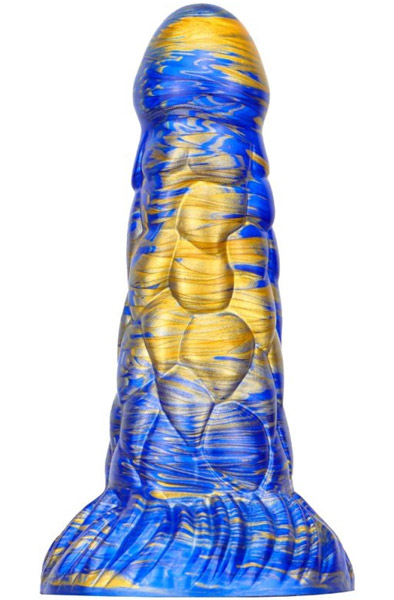 Metallic Fantasy Dildo Cyrix Blue/Gold 18,5 cm - Drachen-Dildo 1
