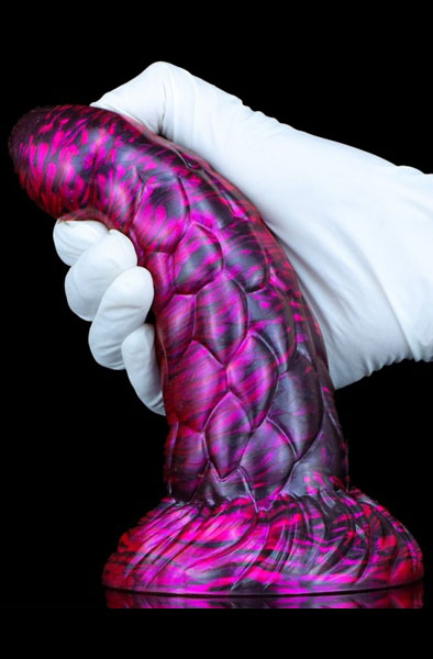 Metallic Fantasy Dildo Cyrix Purple/Black 18,5 cm - Drachen-Dildo 3