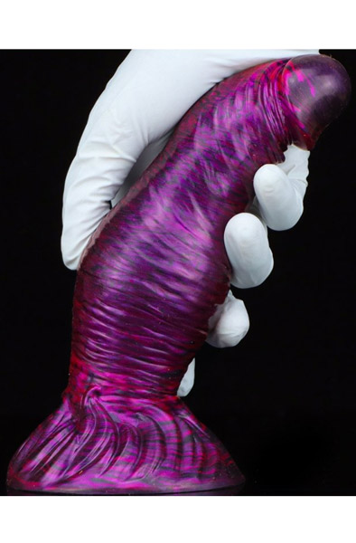 Metallic Fantasy Dildo Duxel Purple/Black 19,5 cm - Drachen-Dildo 3