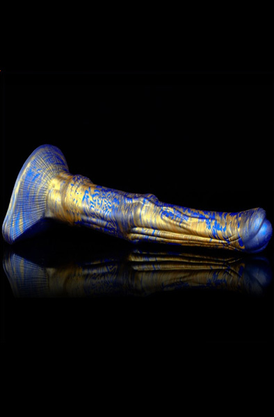 Metallic Fantasy Dildo Joll Blue/Gold 26 cm - Drachen-Dildo 3