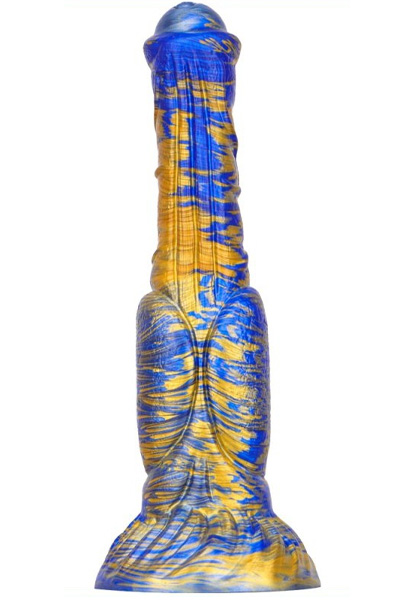 Metallic Fantasy Dildo Jumbox Blue/Gold 24 cm - Drachen-Dildo 1