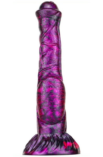 Metallic Fantasy Dildo Jumbox Purple/Black 24 cm - Drachen-Dildo 1