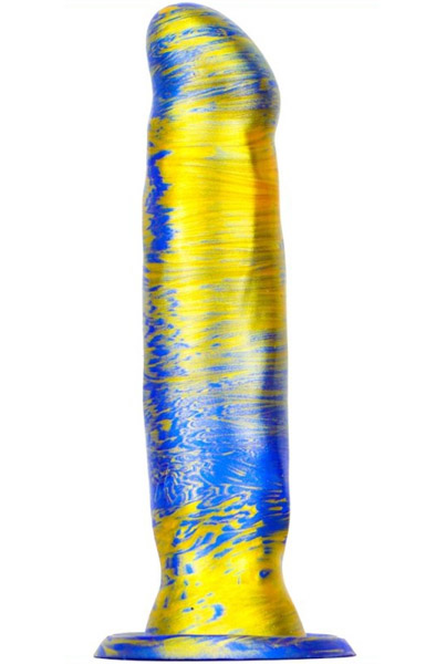Metallic Fantasy Dildo Marbex Blue/Gold 19 cm - Drachen-Dildo 2