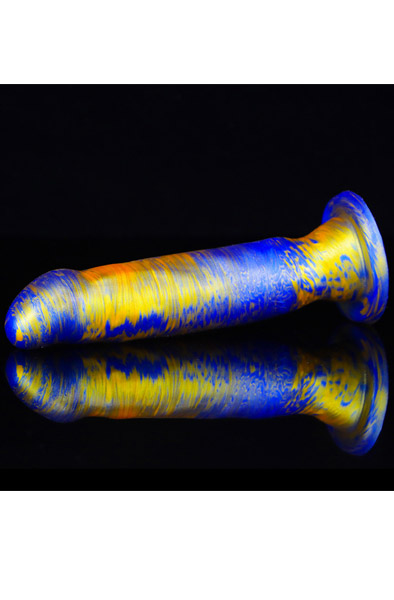 Metallic Fantasy Dildo Marbex Blue/Gold 19 cm - Drachen-Dildo 3