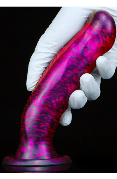 Metallic Fantasy Dildo Marbex Purple/Black 19 cm - Drachen-Dildo 3