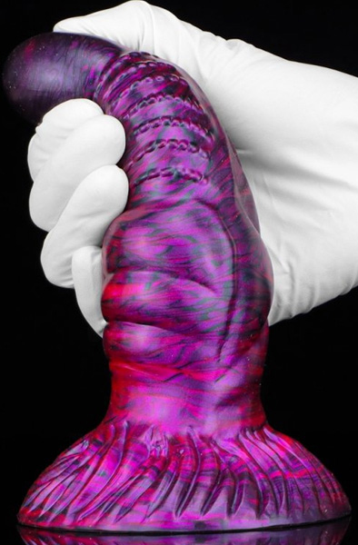 Metallic Fantasy Dildo Nirp Purple/Black 18 cm - Drachen-Dildo 3