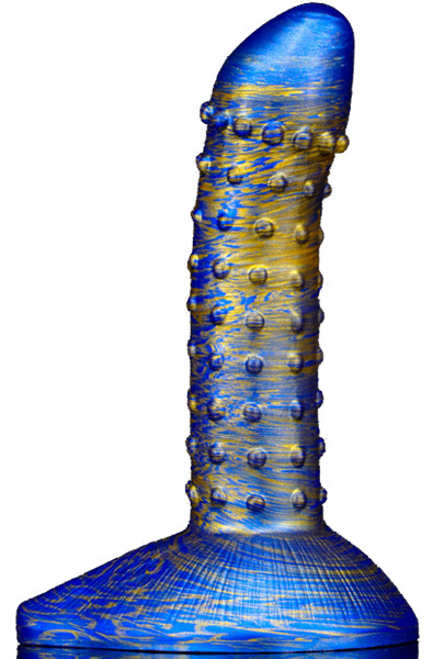 Metallic Fantasy Dildo Saperli Blue/Gold 19 cm - Drachen-Dildo 1