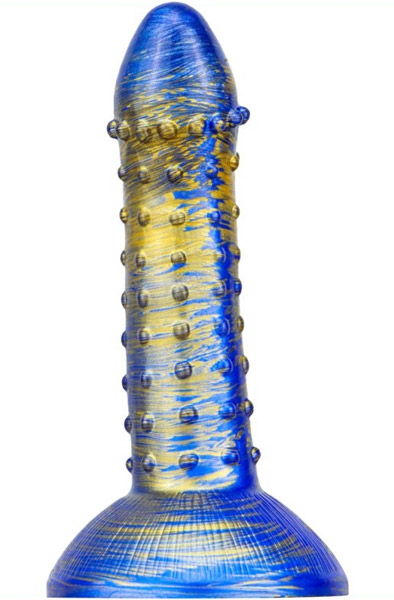 Metallic Fantasy Dildo Saperli Blue/Gold 19 cm - Drachen-Dildo 2