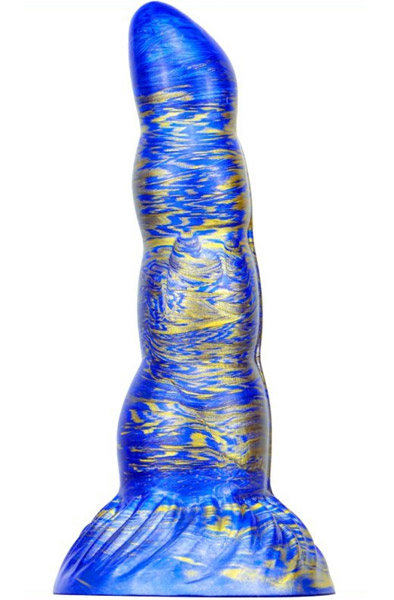 Metallic Fantasy Dildo Scopio Blue/Gold 19 cm - Drachen-Dildo 1