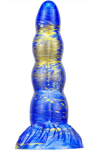 Metallic Fantasy Dildo Scopio Blue/Gold 19 cm - Drachen-Dildo 2
