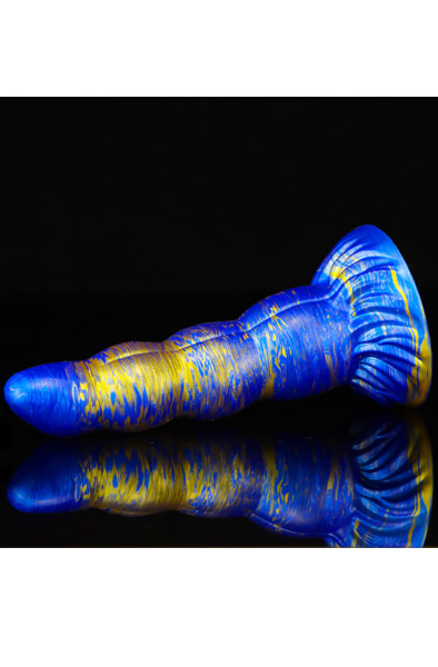 Metallic Fantasy Dildo Scopio Blue/Gold 19 cm - Drachen-Dildo 4
