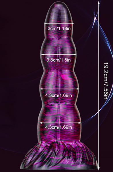 Metallic Fantasy Dildo Scopio Purple/Black 19 cm - Drachen-Dildo 2