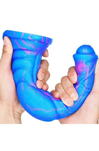 Monster Dildo Long Blue-Pink 30 cm - Drachen-Dildo 2