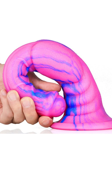 Monster Dildo Long Pink-Blue 30 cm - Dragon dildo 2