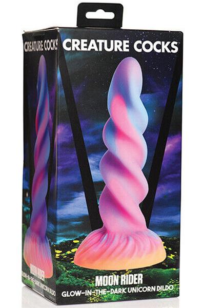 Moon Rider Glow In The Dark Unicorn Dildo 20,5 cm - Drachen-Dildo 5