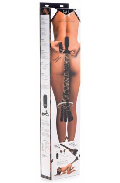 Moving & Vibrating Anal Plug Leopord Tail - Analplug in Tierform 3