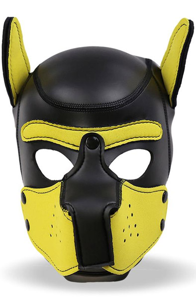 Neoprene Dog Hound Removable Muzzle Black/Yellow - BDSM Maske 1