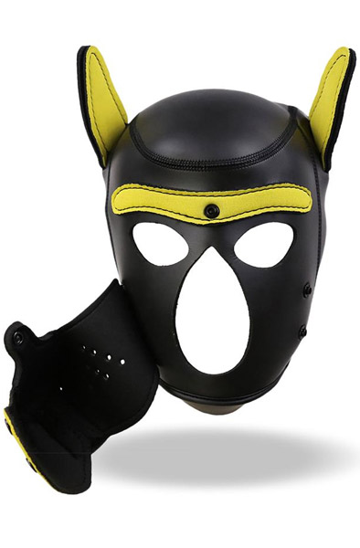 Neoprene Dog Hound Removable Muzzle Black/Yellow - BDSM Maske 2