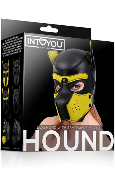 Neoprene Dog Hound Removable Muzzle Black/Yellow - BDSM Maske 3