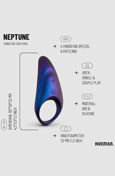 Neptune Vibrating Cock Ring + Remote Control - Vibrierender Penisring 3