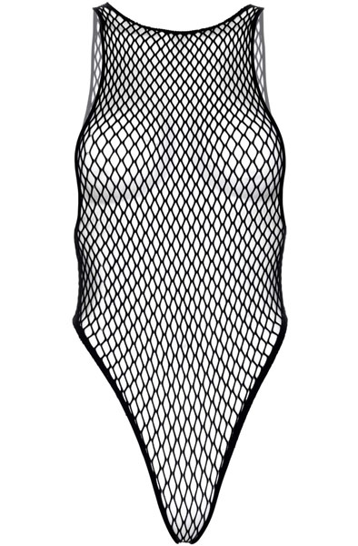 Net Snap Crotch Tank Bodysuit Schwarz - Teddy 3