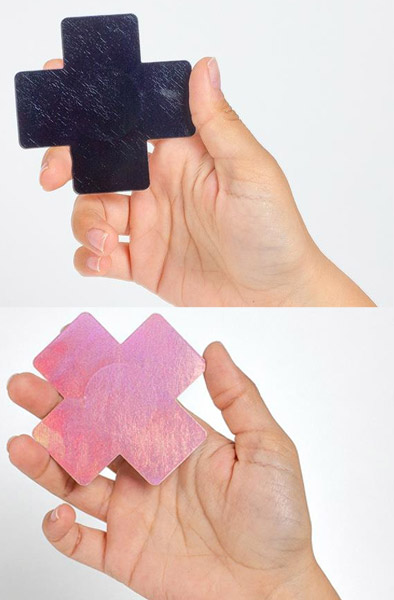 Nipple Covers Cross Shapped Holografic - Brustwarzenkappen 3