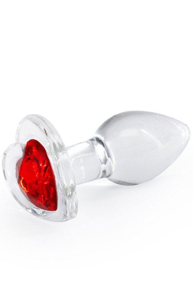 NS Novelties Crystal Desires Red Heart M - Analplug aus Glas 1