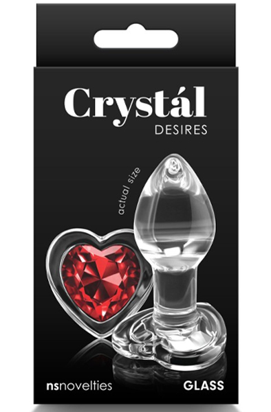 NS Novelties Crystal Desires Red Heart M - Analplug aus Glas 2