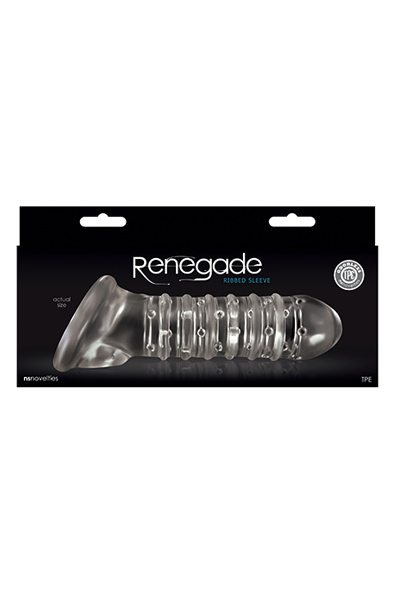 NS Novelties Renegade Ribbed Extension Clear - Penishülle 2