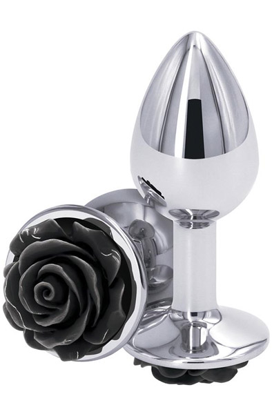 NS Novelties Rose Buttplug Small Black - Analplug aus Metall 1