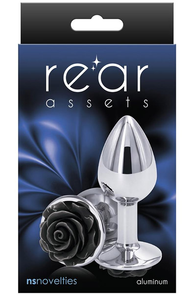 NS Novelties Rose Buttplug Small Black - Analplug aus Metall 2