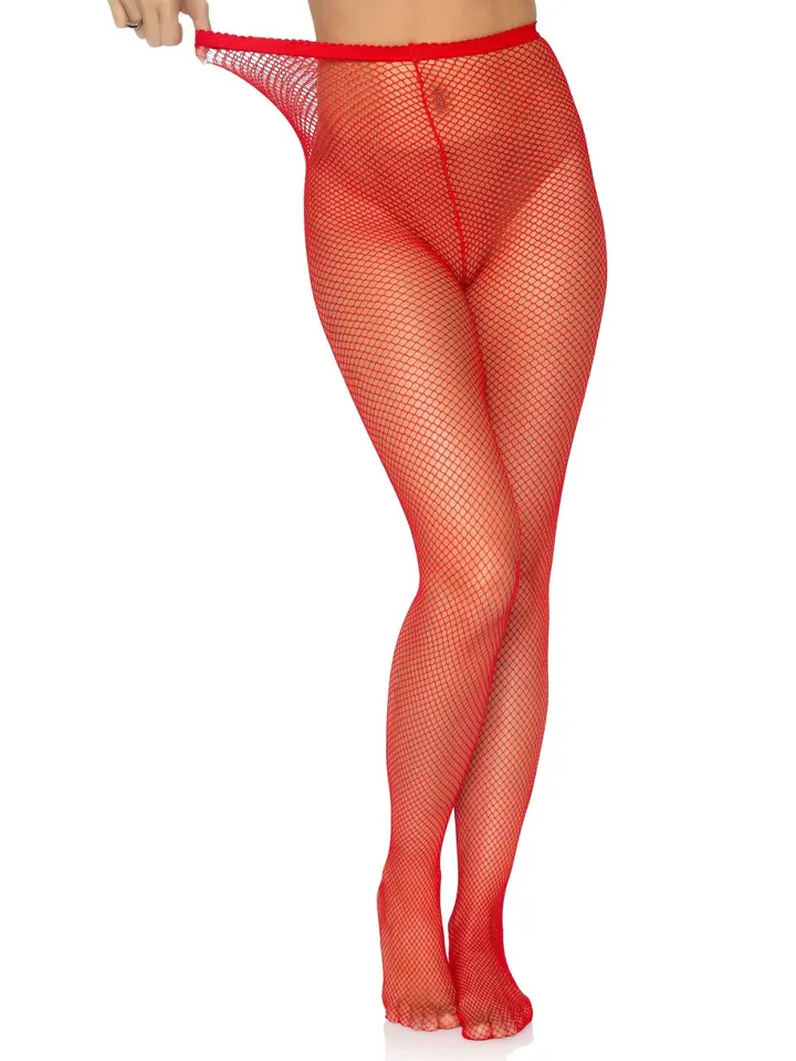 Nylon Fishnet Pantyhose Red - Fishnet Tights 2 [full]