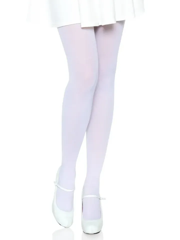 Nylon Opaque Pantyhose White - Stockings 1 [full]