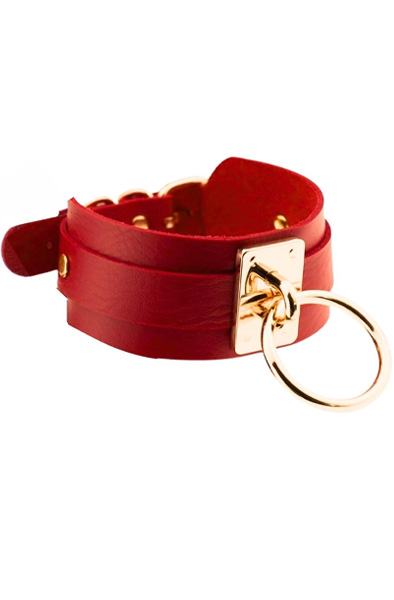 O-Ring Collar Gold/Red - BDSM Choker 2
