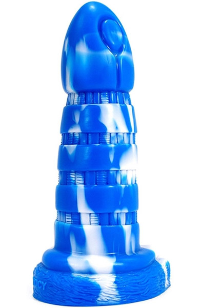 Oblink Dildo Blue-White 21 cm - Drachen-Dildo 1