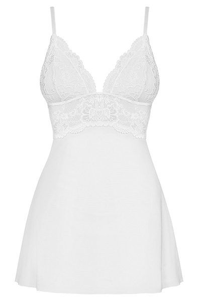 Obsessive 810-BAB-2 Babydoll & Thong White - Babydoll lingerie 3