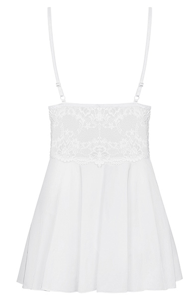 Obsessive 810-BAB-2 Babydoll & Thong White - Babydoll lingerie 4