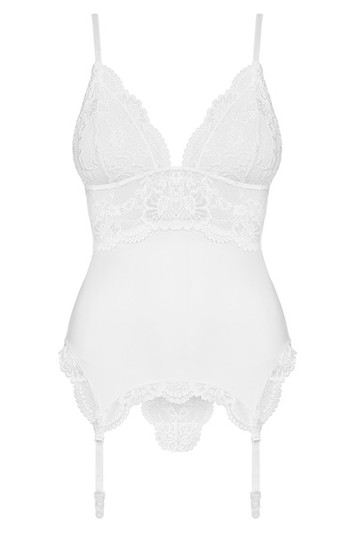 Obsessive 810-COR-2 Corset and Thong White - Corset & thong 3