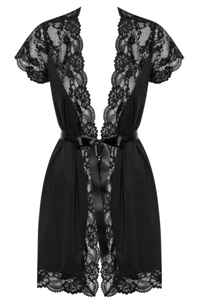 Obsessive 810-PEI-1 Peignoir Black - Sexy lingerie 3