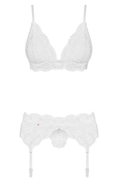 Obsessive 810-SEG-2 3-pieces set White - Sexy lingerie 4