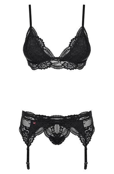 Obsessive 810-SEG 3 pcs set Black - Sexy lingerie 4